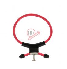 Красно-чёрное эрекционное кольцо с утяжкой RING OF POWER ADJUSTABLE RING