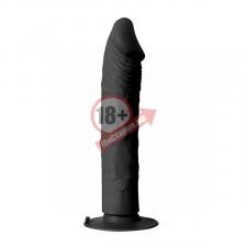 Чёрный вибратор-реалистик PURRFECT SILICONE ONE TOUCH - 22,5 см.