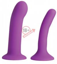 Набор из 2 фиолетовых насадок для пояса харнесс Incurve Silicone G-spot Duo Dildo Set