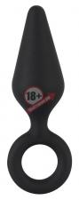 Чёрная анальная пробка Soft Touch Plug S - 12,1 см.