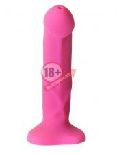 Ярко-розовый фаллоимитатор с функцией семяизвержения Pop Dildo - 17,9 см.