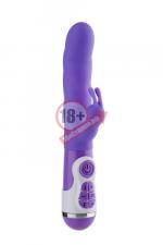 Фиолетовый вибратор с клиторальным стимулятором INSTYLE DUO VIBRATOR 5.5INCH - 14 см.