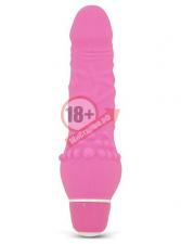 Розовый вибратор с широким основанием PURRFECT SILICONE CLASSIC MINI - 13 см.