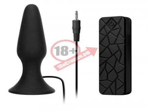 Чёрная вибропробка MENZSTUFF 5INCH SLIM INTRUDER BUTT PLUG - 13 см.