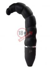 Чёрный анальный стимулятор с вибрацией PURRFECT SILICONE DELUXE 5.5INCH - 14 см.